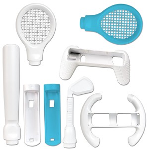 6in1 Sports Kit for Wii Baseball /Racquets /Golf/Wheel /Grip